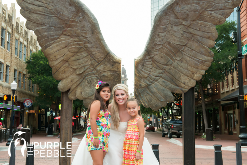 bridal portrait wings of the city