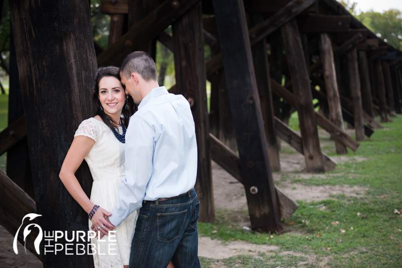 trinity park train track engagement photography