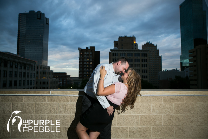 engagement session rooftop sunset downtown fort worth