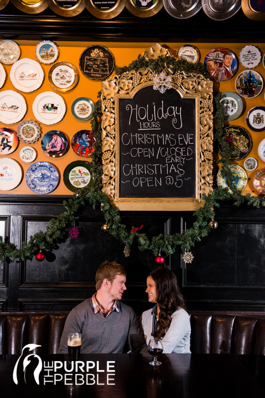 Christmas pub engagement pictures