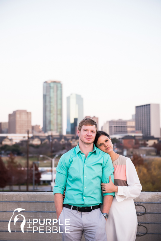 fort worth skyline trendy couple