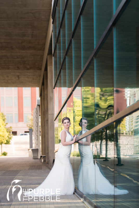 modern architecture bridal picture