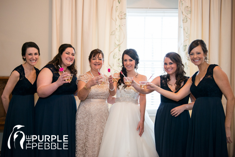 fun bride getting ready champagne toast ywca