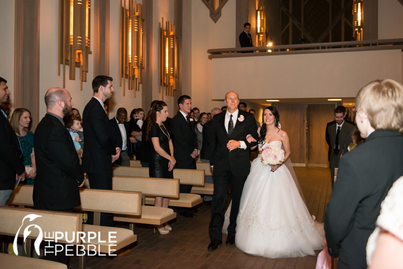 bride father walking down aisle marty leonard chapel