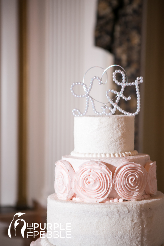 sweet pale pink white pearl wedding cake ideas