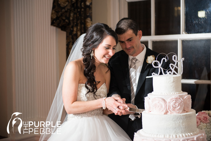 bride groom cutting cake