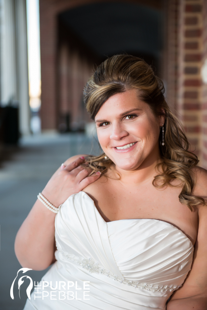 bridal portrait historic grapevine brick buildings