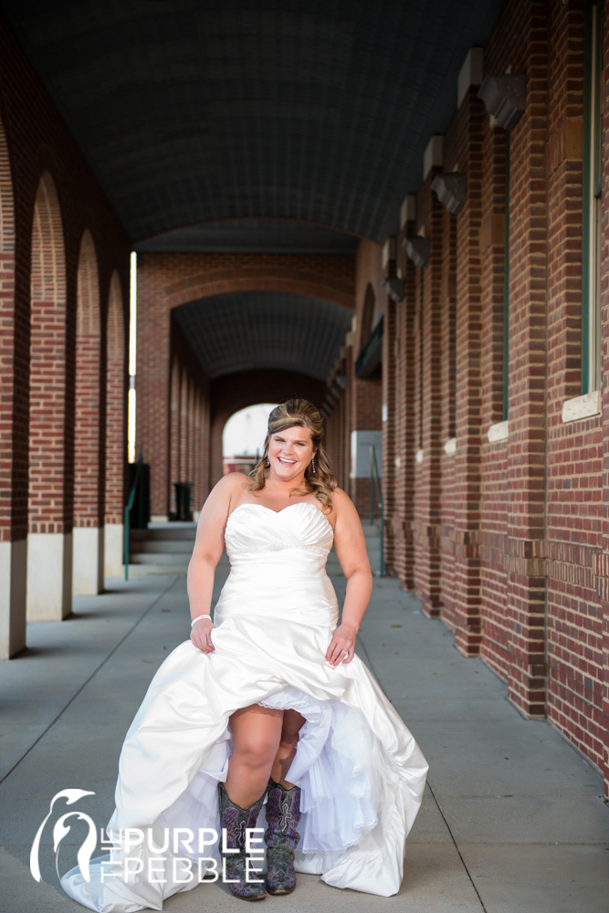 fun bridal portrait historic grapevine brick buildings