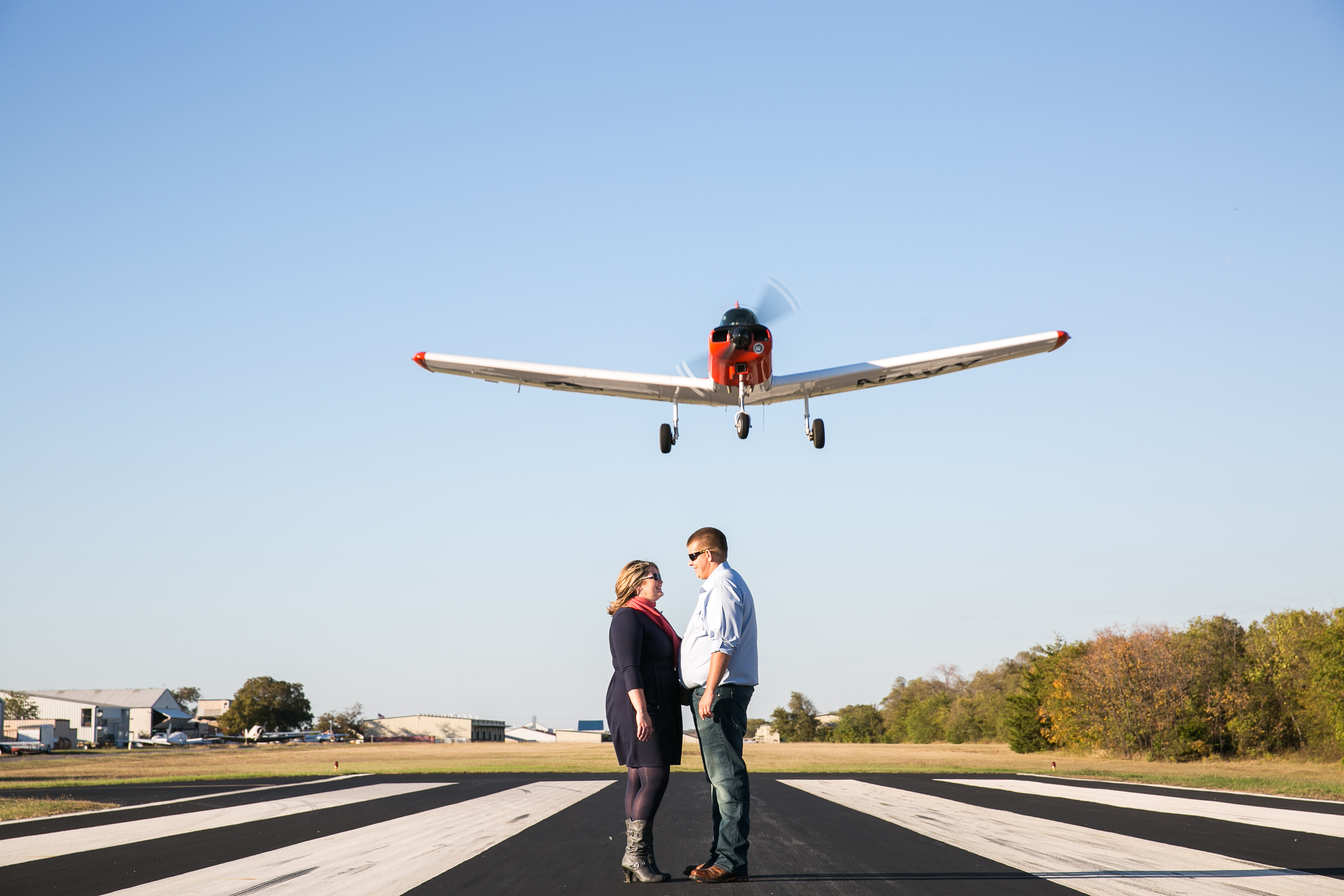 fly over engagement session north texas